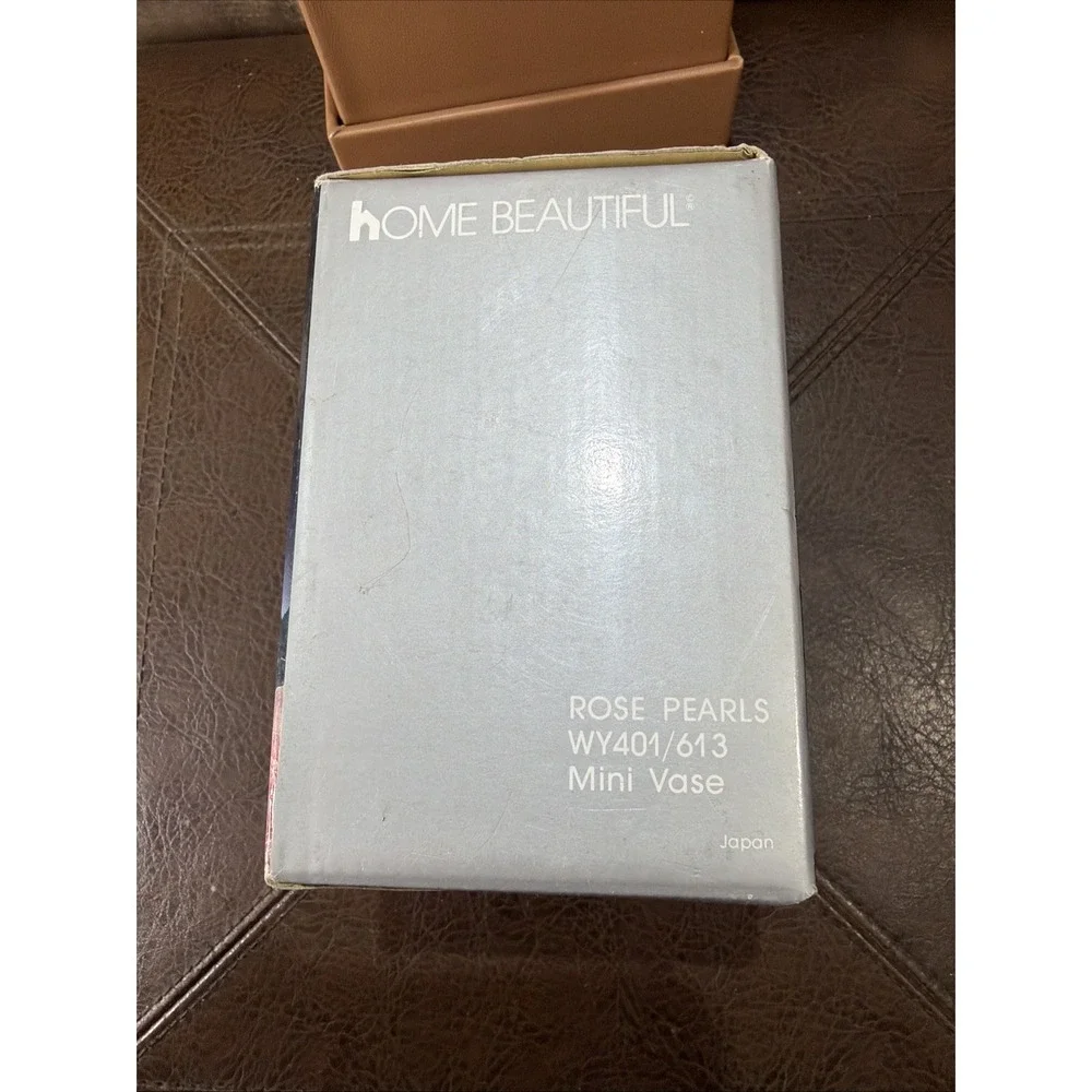 Home Beautiful Crystal Mini Vase Rose Pearls WY401/613 Japan NIB Vintage Box MCM